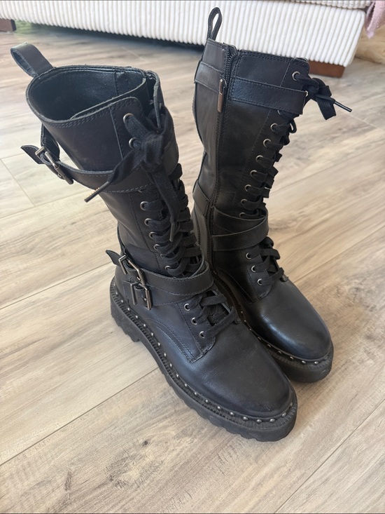 Vince Camuto Shoes - Vince Camuto Black Combat Moto Boots